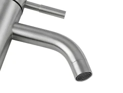 Conjunto De 2 Torneiras Misturadoras Mecanicas Arredondadas Inox Cor Niquel Escovado A17 Cm - Salavan
