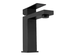 Conjunto De 2 Torneiras Misturadoras Mecanicas Quadradas Inox Escovado Preto Mate A17,3 Cm - Canilas