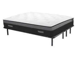 Conjunto Estrutura De Ripas + Colchão Com 1118 Molas Ensacadas Com Faixa Respiravel Airplay De Dremea Play Com EsPéssura De 24 Cm - 180 X 200 Cm