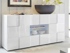 Conjunto Móvel De Tv + Aparador Lacado - Branco Lacado - Calisto