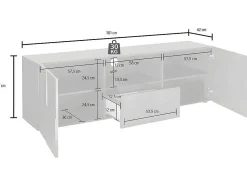 Conjunto Móvel De Tv + Aparador Lacado - Branco Lacado - Calisto