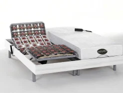 Conjunto Relaxamento Com Discos De Molas Com Memória De Forma E Bambu Lysis Iii De Naturea - Motores Okin - 2X80X200 Cm - Branco
