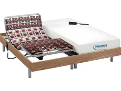 Conjunto Relaxamento Com Estacas Com Memória De Forma Hesiode Iii De Dreamea - Motores Okin - Carvalho - 2X90X200 Cm