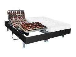 Conjunto Relaxamento Com Estacas Em Látex Cassiopee Iii De Dreamea - Motores Okin - 2 X 70 X 190 Cm - Preto