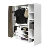 Conjunto Roupeiro Aberto + Móvel De Arrumação Emeric - Branco & Antracite