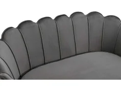Conjunto Sofá De 2 Lugares E Poltrona Concha Em Veludo Antracite Dandelion