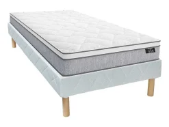 Conjunto Sommier + Colchão De Molas Ensacadas Esp. 22 Cm Serenite Da Ysmee - 90X200 Cm