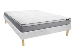 Conjunto Sommier + Colchão De Molas Ensacadas Esp. 22 Cm Serenite Da Ysmee - 140X190 Cm
