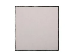 Conjunto Toalha + 4 Guardanapos De Mesa Em Linho E Algodao, Borda Preta, Taupe, 170 X 250 Cm - Borina