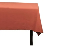 Conjunto Toalha + 4 Guardanapos De Mesa Em Linho E Algodao, Borda Preta, Terracota, 170 X 170 Cm - Borina
