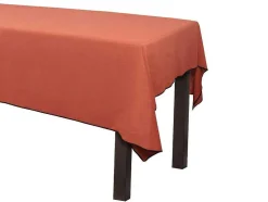 Conjunto Toalha + 4 Guardanapos De Mesa Em Linho E Algodao, Borda Preta, Terracota, 170 X 170 Cm - Borina
