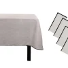 Conjunto Toalha + 4 Guardanapos De Mesa Em Linho E Algodao, Borda Preta, Taupe, 170 X 170 Cm - Borina