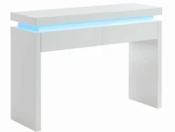 Consola Com 2 Gavetas - Leds - Mdf Lacado A Branco - Emerson
