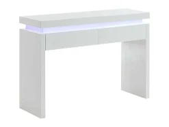 Consola Com 2 Gavetas - Leds - Mdf Lacado A Branco - Emerson