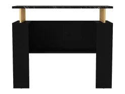 Consola Com 1 Prateleira Efeito Marmore Preto E Dourado - Liriona