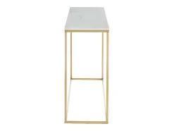 Consola Design Em Marmore E Metal Cor Branco E Dourado - Aretha De Pascal Morabito