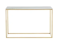 Consola Design Em Marmore E Metal Cor Branco E Dourado - Aretha De Pascal Morabito
