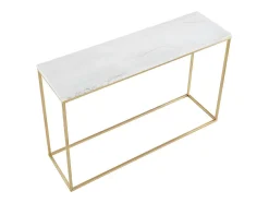 Consola Design Em Marmore E Metal Cor Branco E Dourado - Aretha De Pascal Morabito