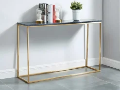 Consola Design Em Marmore E Metal Cor Preto E Dourado - Aretha De Pascal Morabito