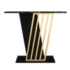Consola Efeito Marmore Preto E Dourado - Orsona