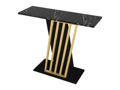 Consola Efeito Marmore Preto E Dourado - Orsona