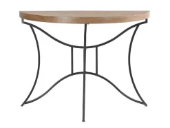 Consola Em Mdf E Metal Natural E Preto - Lolana