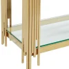 Consola Em Vidro Temperado E Aco Inoxidavel Dourado - Nomelano De Pascal Morabito