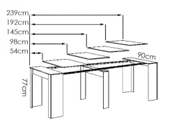 Consola Extensivel Onega - 10 Lugares - 4 Extensoes - Cor: Branca