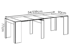 Consola Extensivel Onega - 10 Lugares - 4 Extensoes - Cor: Branca