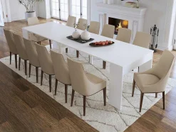 Consola Mesa Extensivel 12 Lugares, 6 Extensoes, Branco - Onega