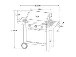 Cook'In Garden - Barbecue A Gas Fiesta 3 - 3 Queimadores Com Termometro 10,5Kw