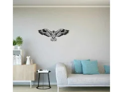 Decoração Metalica Aguia, Preto, 100X0,2X44 Cm, Epikasa