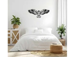 Decoração Metalica Aguia, Preto, 100X0,2X44 Cm, Epikasa