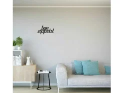 Decoração Metalica Bon Appetit, Preto, 50X1,5X30 Cm, Epikasa