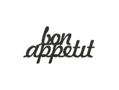 Decoração Metalica Bon Appetit, Preto, 50X1,5X30 Cm, Epikasa
