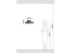 Decoração Metalica Bon Appetit, Preto, 50X1,5X30 Cm, Epikasa
