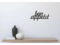 Decoração Metalica Bon Appetit, Preto, 50X1,5X30 Cm, Epikasa