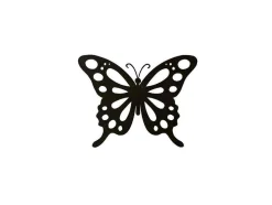 Decoração Metalica Borboleta 7, Preto, 48X1,5X37 Cm, Epikasa