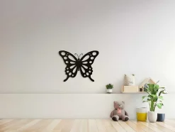 Decoração Metalica Borboleta 7, Preto, 48X1,5X37 Cm, Epikasa