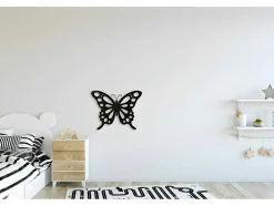 Decoração Metalica Borboleta 7, Preto, 48X1,5X37 Cm, Epikasa