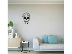 Decoração Metalica Caveira 1, Preto, 35X1,5X50 Cm, Epikasa