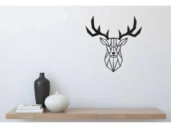 Decoração Metalica Cervo 3, Preto, 51X1,5X51 Cm, Epikasa