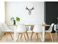 Decoração Metalica Cervo 3, Preto, 51X1,5X51 Cm, Epikasa