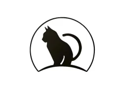 Decoração Metalica Gatos 4, Preto, 60X1,5X48 Cm, Epikasa
