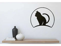 Decoração Metalica Gatos 4, Preto, 60X1,5X48 Cm, Epikasa