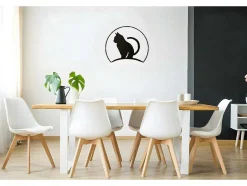 Decoração Metalica Gatos 4, Preto, 60X1,5X48 Cm, Epikasa
