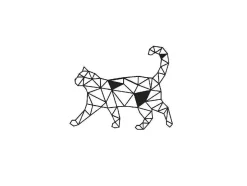 Decoração Metalica Gatos 2, Preto, 46X1,5X37 Cm, Epikasa