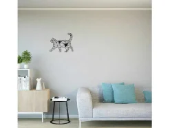 Decoração Metalica Gatos 2, Preto, 46X1,5X37 Cm, Epikasa