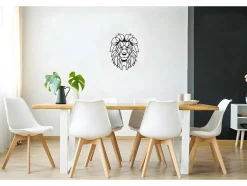 Decoração Metalica Leao 4, Preto, 40X1,5X50 Cm, Epikasa