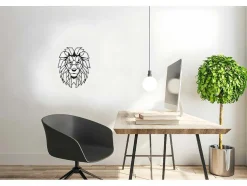 Decoração Metalica Leao 4, Preto, 40X1,5X50 Cm, Epikasa